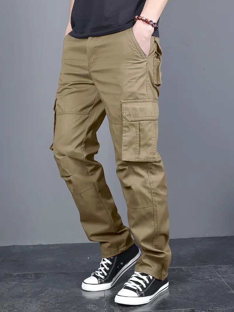 FABRIPPLE Men's Khakhi Cargo Pants - Image 3